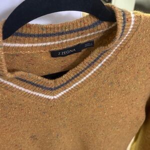 Z Zegna Men's Speckled Tan Crewneck Sweater